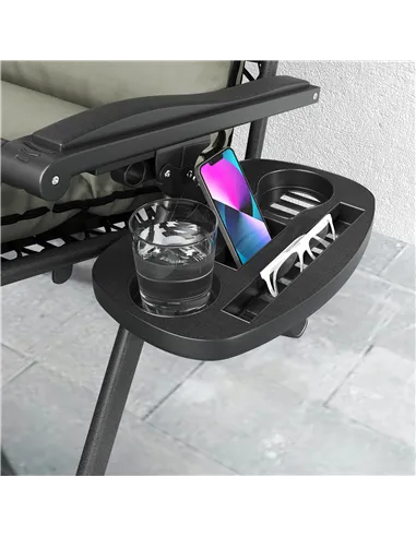 Outsunny Set of Two Reclining Sun Loungers, with Cushion - Grey