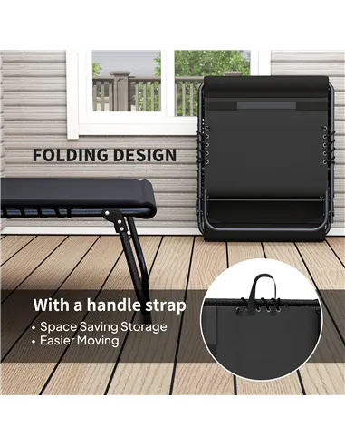 Outsunny Set of Two Reclining Sun Loungers - Black