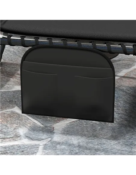 Outsunny Set of Two Reclining Sun Loungers - Black