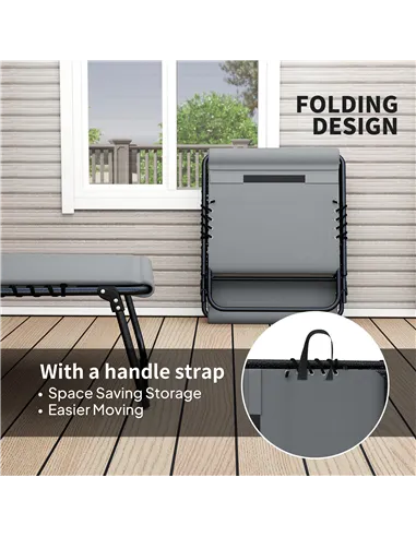 Outsunny Set of Two Reclining Sun Loungers - Charcoal Grey