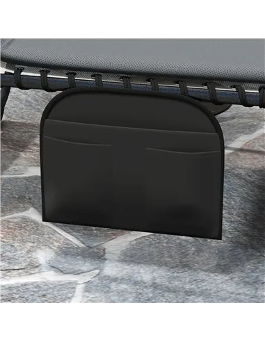 Outsunny Set of Two Reclining Sun Loungers - Charcoal Grey