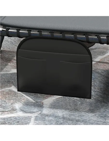 Outsunny Set of Two Reclining Sun Loungers - Charcoal Grey