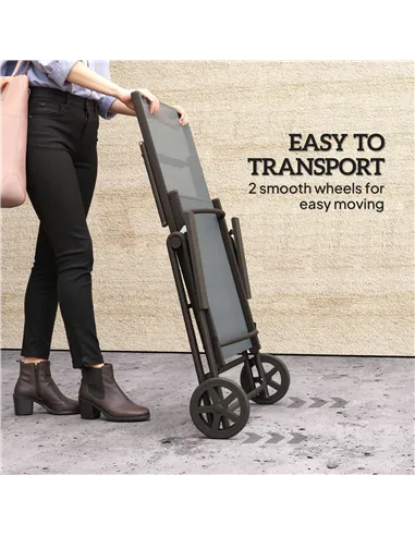 Outsunny Five-Position Reclining Sun Lounger - Grey