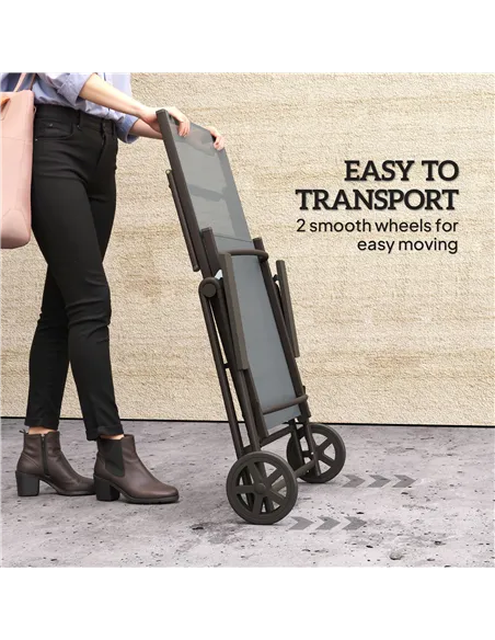 Outsunny Five-Position Reclining Sun Lounger - Grey