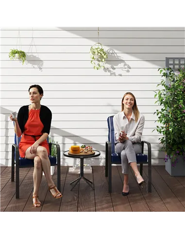 Outsunny Three-Piece Reclining Chair Set - Blue