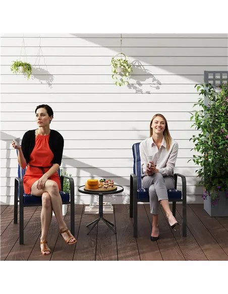 Outsunny Three-Piece Reclining Chair Set - Blue