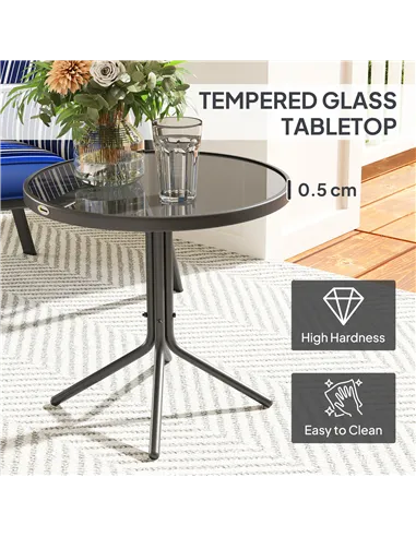 Outsunny Three-Piece Reclining Chair Set - Blue