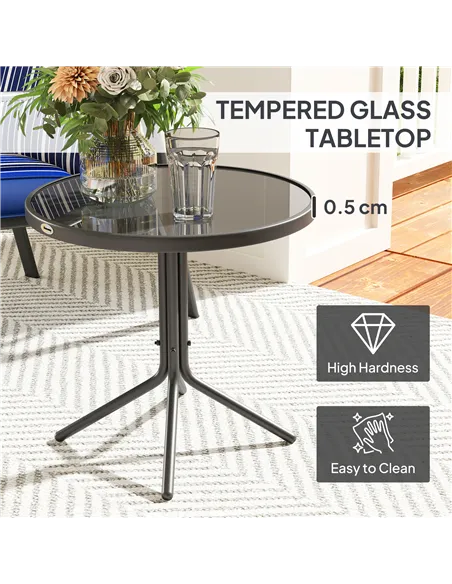 Outsunny Three-Piece Reclining Chair Set - Blue