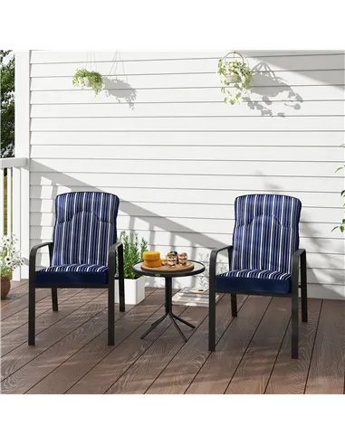 Outsunny Three-Piece Reclining Chair Set - Blue