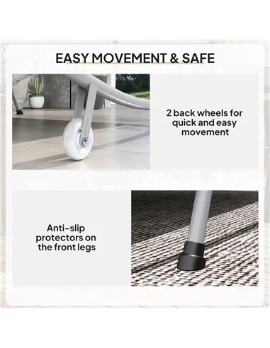 Outsunny Double Outdoor Bed, with Canopy - Light Grey