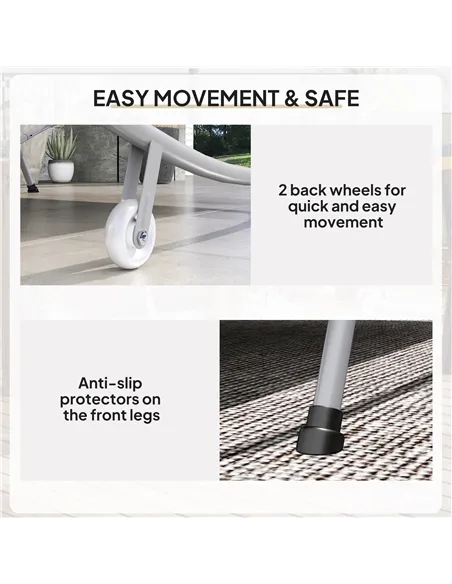 Outsunny Double Outdoor Bed, with Canopy - Light Grey