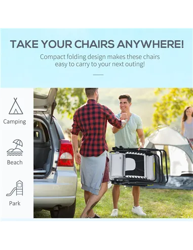 Outsunny Zero Gravity Lounger Chair Set of 2, Folding Reclining Patio Chair with Padded Seat, Cup Holder, Soft Cushion and Headr