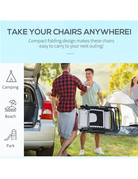 Outsunny Zero Gravity Lounger Chair Set of 2, Folding Reclining Patio Chair with Padded Seat, Cup Holder, Soft Cushion and Headr