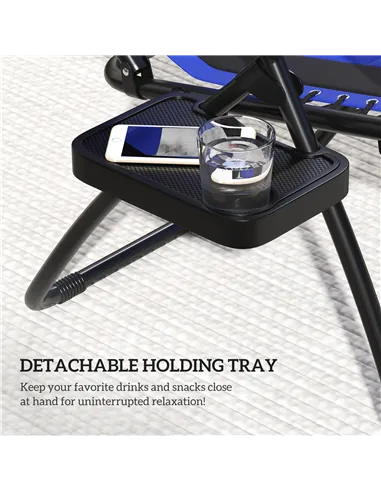 Outsunny Zero Gravity Lounger Chair, Folding Reclining Patio Chair with Shade Cover, Padded Seat, Cup Holder, Soft Cushion and H