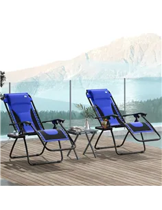 Outsunny Zero Gravity Lounger Chair Set of 2, Folding Reclining Patio Chair with Padded Seat, Cup Holder, Soft Cushion and Headr 2