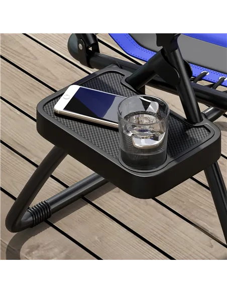 Outsunny Zero Gravity Lounger Chair Set of 2, Folding Reclining Patio Chair with Padded Seat, Cup Holder, Soft Cushion and Headr