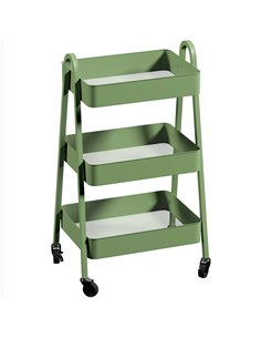 HOMCOM Three-Tier Storage Trolley - Green