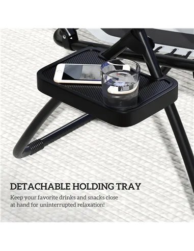 Outsunny Zero Gravity Lounger Chair Set of 2, Folding Reclining Patio Chair with Shade Cover, Padded Seat, Cup Holder, Soft Cush