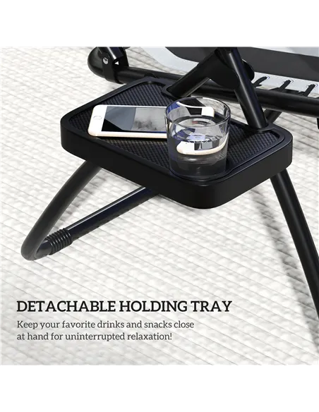 Outsunny Zero Gravity Lounger Chair Set of 2, Folding Reclining Patio Chair with Shade Cover, Padded Seat, Cup Holder, Soft Cush