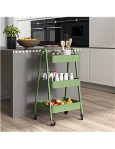 HOMCOM Three-Tier Storage Trolley - Green 2