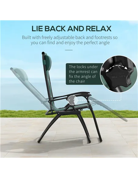 Outsunny Zero Gravity Lounger Chair, Folding Reclining Patio Chair with Padded Seat, Cup Holder, Soft Cushion and Headrest for P