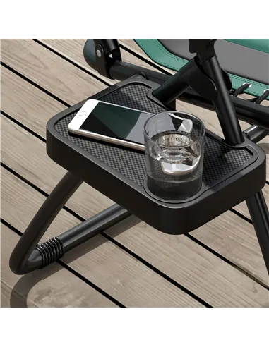 Outsunny Zero Gravity Lounger Chair, Folding Reclining Patio Chair with Padded Seat, Cup Holder, Soft Cushion and Headrest for P