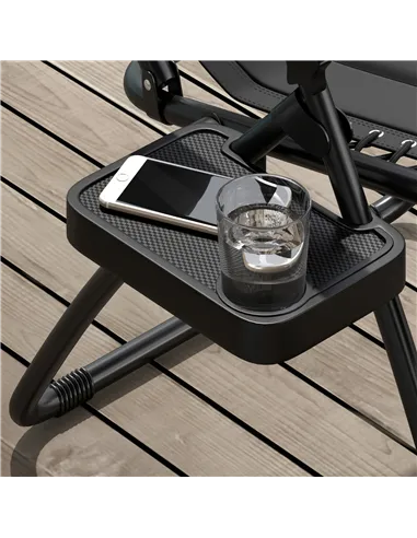 Outsunny Zero Gravity Lounger Chair, Folding Reclining Patio Chair with Padded Seat, Cup Holder, Soft Cushion and Headrest for P