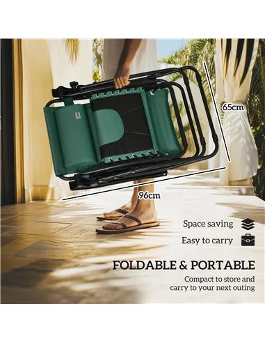 Outsunny Zero Gravity Lounger Chair, Folding Reclining Patio Chair with Shade Cover, Padded Seat, Cup Holder, Soft Cushion and H