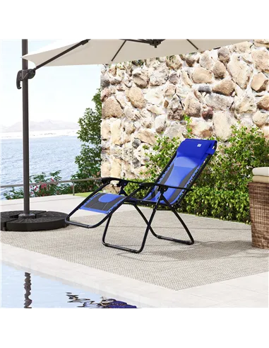 Outsunny Zero Gravity Lounger Chair, Folding Reclining Patio Chair with Padded Seat, Cup Holder, Soft Cushion and Headrest for P