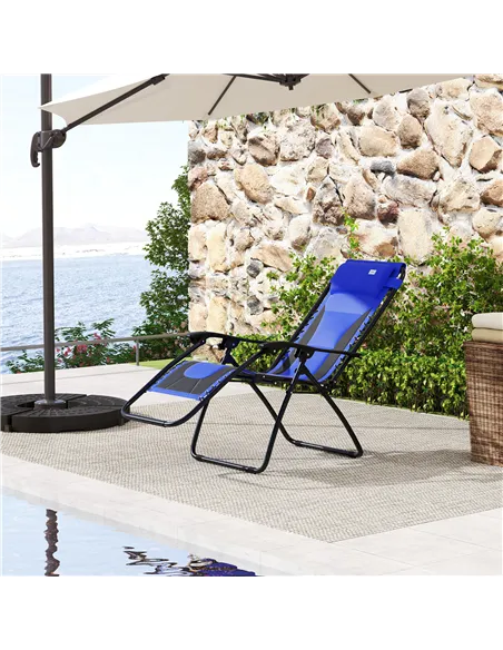 Outsunny Zero Gravity Lounger Chair, Folding Reclining Patio Chair with Padded Seat, Cup Holder, Soft Cushion and Headrest for P