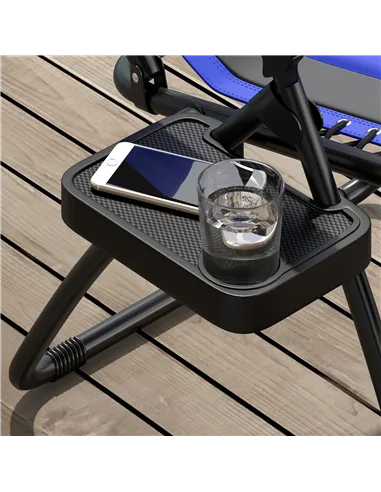 Outsunny Zero Gravity Lounger Chair, Folding Reclining Patio Chair with Padded Seat, Cup Holder, Soft Cushion and Headrest for P