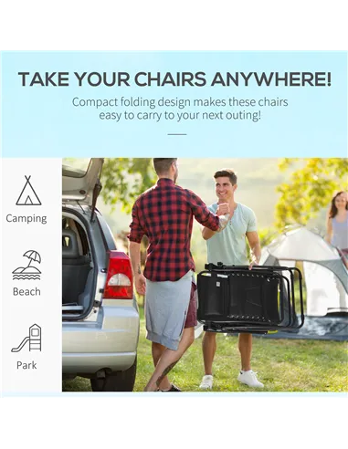 Outsunny Zero Gravity Lounger Chair Set of 2, Folding Reclining Patio Chair with Padded Seat, Cup Holder, Soft Cushion and Headr