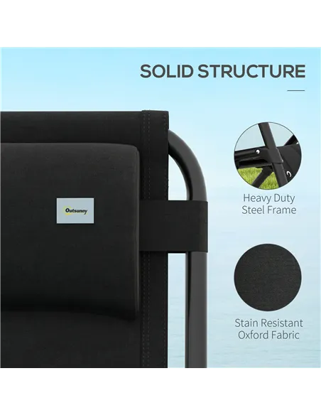 Outsunny Zero Gravity Lounger Chair Set of 2, Folding Reclining Patio Chair with Padded Seat, Cup Holder, Soft Cushion and Headr