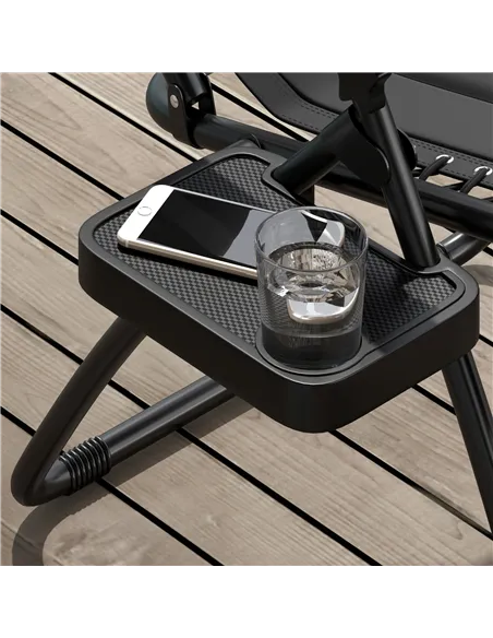 Outsunny Zero Gravity Lounger Chair Set of 2, Folding Reclining Patio Chair with Padded Seat, Cup Holder, Soft Cushion and Headr