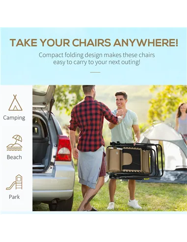 Outsunny Zero Gravity Lounger Chair Set of 2, Folding Reclining Patio Chair with Padded Seat, Cup Holder, Soft Cushion and Headr