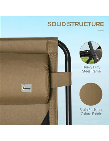 Outsunny Zero Gravity Lounger Chair Set of 2, Folding Reclining Patio Chair with Padded Seat, Cup Holder, Soft Cushion and Headr