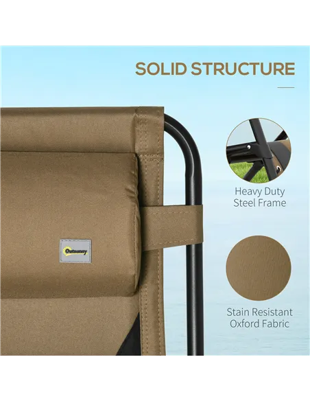 Outsunny Zero Gravity Lounger Chair Set of 2, Folding Reclining Patio Chair with Padded Seat, Cup Holder, Soft Cushion and Headr