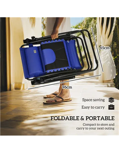 Outsunny Zero Gravity Lounger Chair Set of 2, Folding Reclining Patio Chair with Shade Cover, Cup Holder, Soft Cushion and Headr