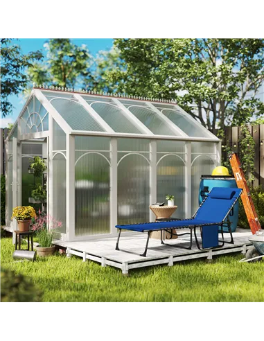 Outsunny Five-Position Reclining Sun Lounger - Dark Blue