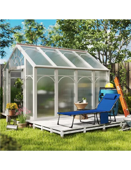 Outsunny Five-Position Reclining Sun Lounger - Dark Blue