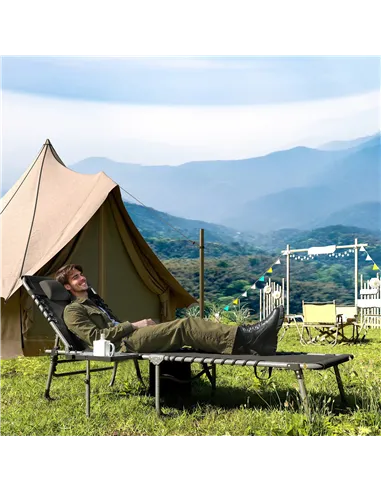 Outsunny Five-Position Reclining Sun Lounger - Black