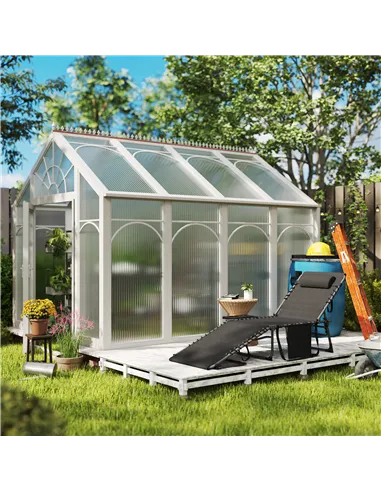 Outsunny Five-Position Reclining Sun Lounger - Black