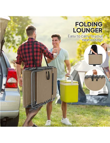 Outsunny Five-Position Reclining Sun Lounger - Beige