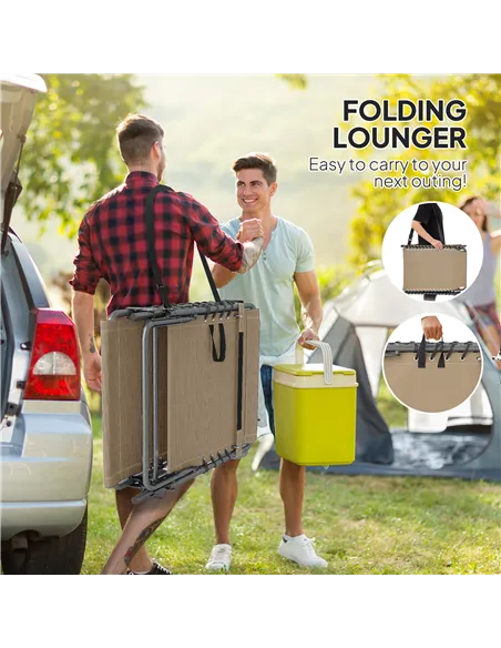 Outsunny Five-Position Reclining Sun Lounger - Beige