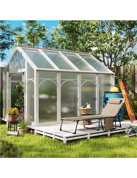 Outsunny Five-Position Reclining Sun Lounger - Beige