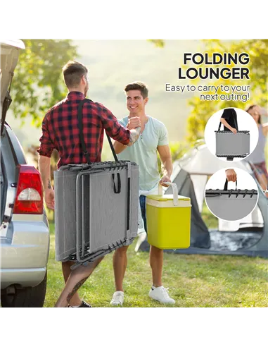 Outsunny Five-Position Reclining Sun Lounger - Grey