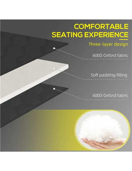 Outsunny Set of Two Sun Loungers, with Five-Position Reclining Backs - Black