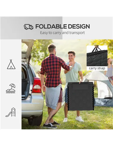 Outsunny Set of Two Sun Loungers, with Five-Position Reclining Backs - Black