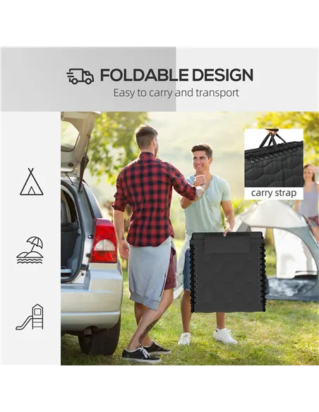 Outsunny Set of Two Sun Loungers, with Five-Position Reclining Backs - Black