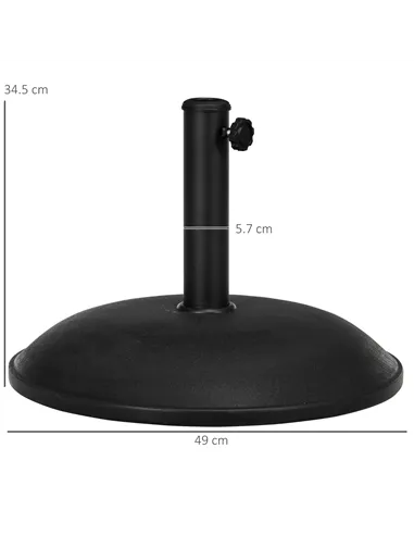 Outsunny Heavy Duty Cement Parasol Base 20kg Round Patio Umbrella Stand Garden Outdoor Shade Holder for Dia. 35mm/38mm/48mm Pole